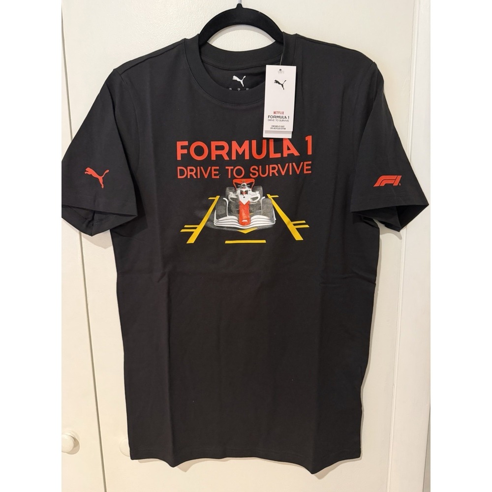 NWT Puma Formula 1 Racing Graphic Mens Tee Shirt Small‎ Black T-shirt Drive